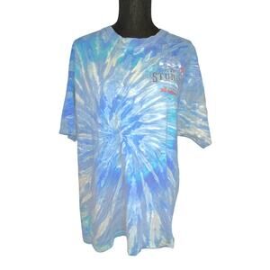 Sturgis blue tie dye 2010 T-shirt  70th anniversary motorcycle sz LG